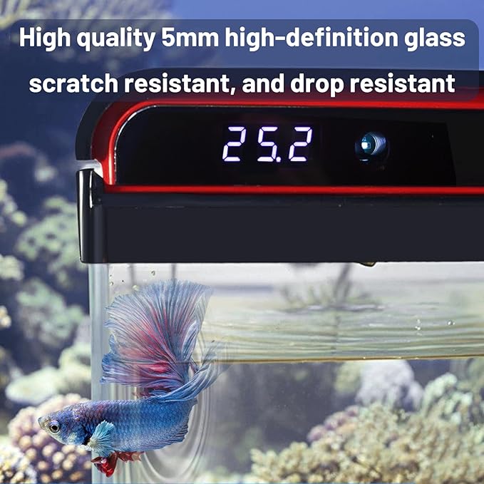 10 Gallon Glass Fish Tank Aquarium Starter Kit - Self-Cleaning with 3-Color LED Lights, Ultra-Quiet Pump & Filter, Smart Temperature Monitoring for Betta, Shrimp, and Tropical Fish-PurrikoPets