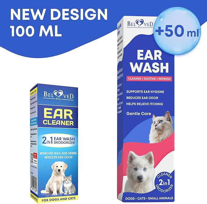 Ear Cleaner Drops & Wash Solution for Cats and Dogs – Gentle Ear Hygiene, Wax Removal & Odor Control for Pets-PurrikoPets