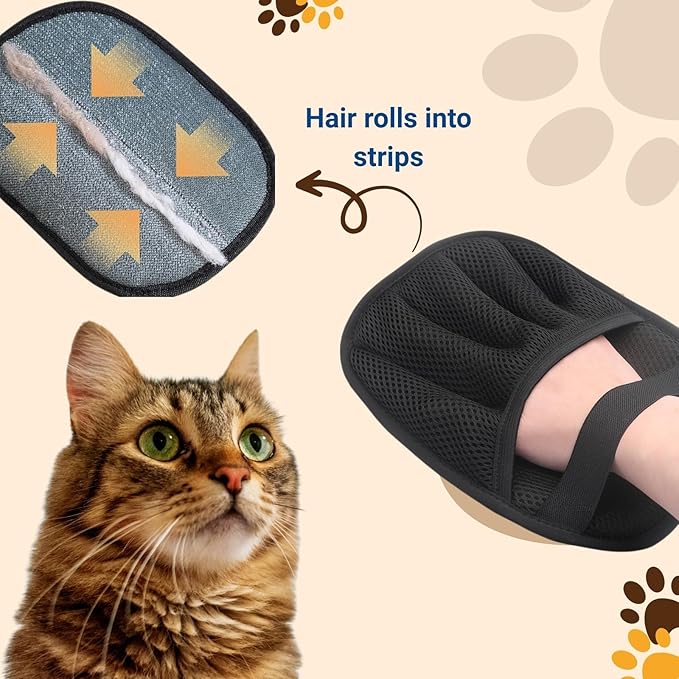 5-Pack Pet Hair Removal Gloves,Electrostatic Pet Hair Remover Tool,Dog Hair Remover Furniture Reusable & Washable Grooming Mitts,Lint & Fur Remover for Clothes, Carpets, Car Seats-PurrikoPets