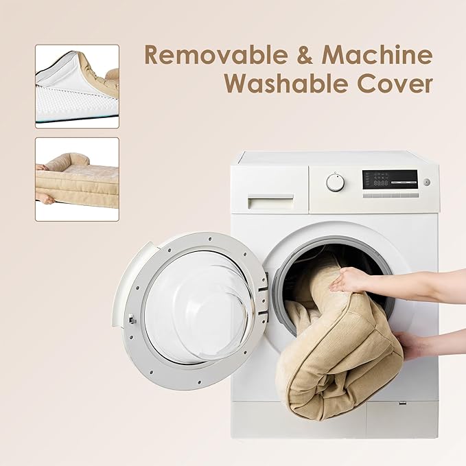 EHEYCIGA Orthopedic XL Dog Beds, Waterproof Memory Foam Dog Bed for Extra Large Dogs, Non-Slip Bottom and Egg-Crate Foam Big Pet Couch Bed with Washable Removable Cover, Graige-PurrikoPets