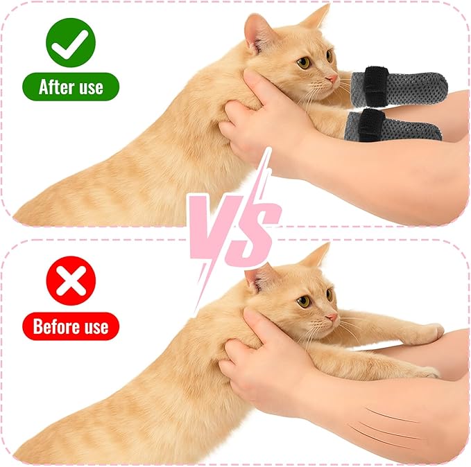 4Pcs Cat Shoes, 3.62×1.57 Inches Anti Scratch Cat Mittens, Breathable Mesh Nail Caps for Cats Claws, Adjustable Cats Claw Covers for Pet Bathing Feeding Cutting Nails(Gray)-PurrikoPets