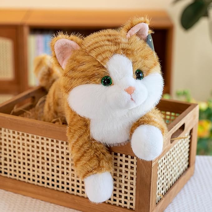 19 inch 3 lbs Cat Weighted Stuffed Animals, Realistic Weighted Cat Stuffed Animal, Sensory Comfort Plush Throw Pillow, Soft Kawaii Kitty Plush Toy Gift for Adults Kids Youth-PurrikoPets