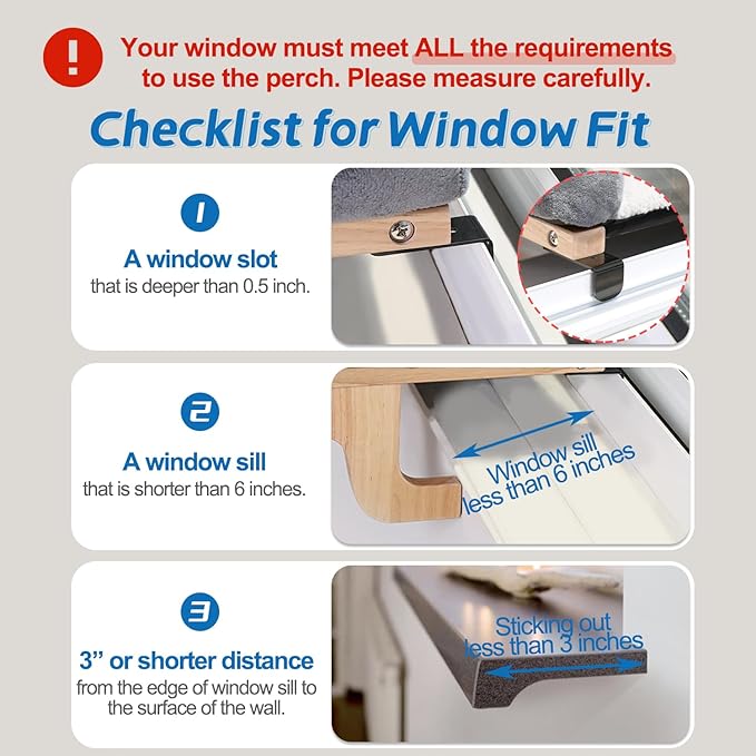 Easy Seat Cat Perch for Window Sill - Hammock Design w/Pine Wood & Robust Metal Frame - Cat Window Seat for Large Cats and Kittens (Natural Color Wood w/White Bed, Medium (23''W x 14''D))-PurrikoPets