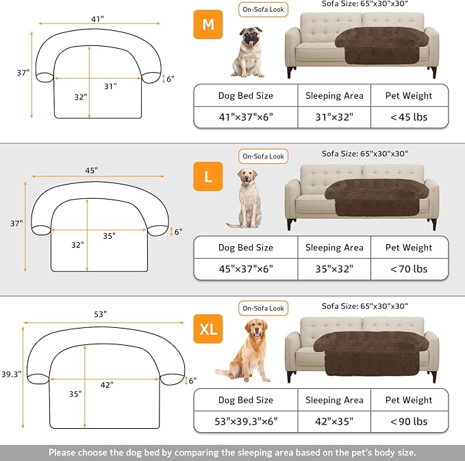 GGIB Calming Dog Bed Fluffy Plush Dog Mat for Furniture Protector with Removable Washable Cover for Large Medium Small Dogs and Cats (Large, Coffee)-PurrikoPets