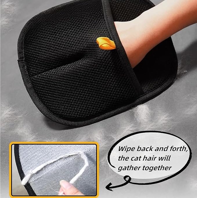 3pcs Pet Hair Removal Glove for Cats & Dogs, 2025 New Upgrade Efficient Grooming Gloves for Pet Hair, Reusable Cat Dog Electrostatic Hair Remover Grooming Glove Tool-PurrikoPets