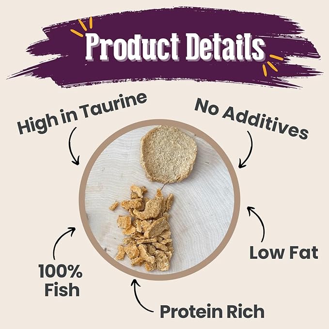 Farm To Pet - Cat Treat Crumbles - 3 oz Single Ingredient Fish Treat and Snacks - Healthy for Indoor Cats and Kitten - Essential Products (Mix with Wet/Dry Food)-PurrikoPets