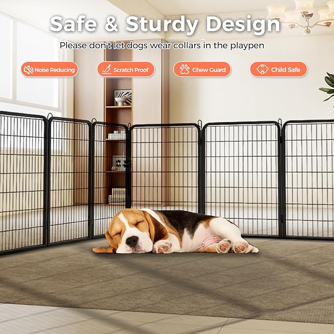 32 Inch Dog Playpen - 16 Panels Metal Pet Exercise Pen for Small-Medium Dogs, Indoor/Outdoor Dog Fence for Yard, Garden, Camping & RV Travel-PurrikoPets