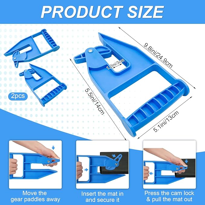 2-Pack Heavy Duty Mat Grippers – Stall Mat Movers for Horse Barn, Gym, Trailer & Rubber Flooring – Ergonomic Mat Puller for Easy Lifting & Moving – Durable, Non-Slip Handles for Secure Grip-PurrikoPets