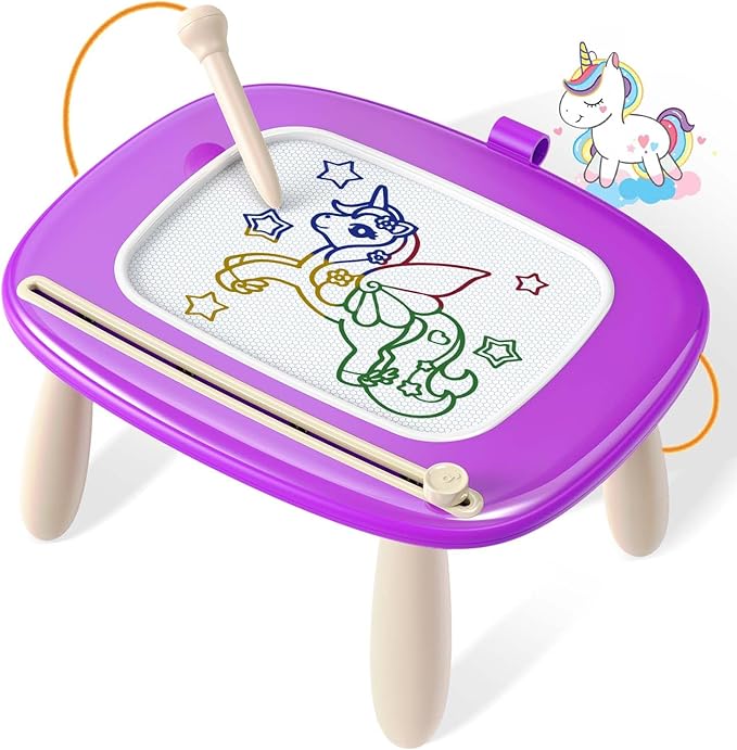 Doodle Board for Toddler Toys Age 1-2, Magnetic Writing Board, Preschool Learning and Educational Toys for 1 2 3 Years Old Girl Boy Gift for Birthday -Purple-PurrikoPets
