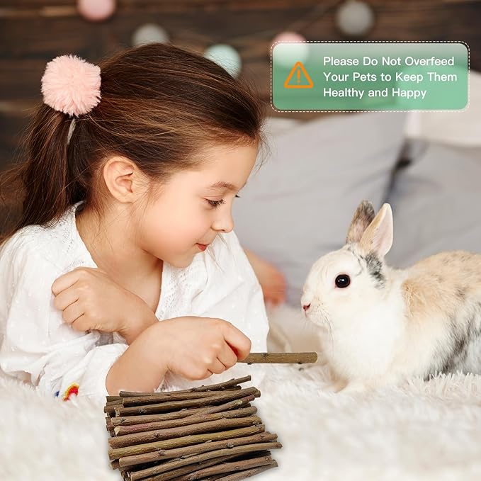 250g Natural Peach Wood Chew Sticks for Rabbits, Hamsters, Chinchillas - Extra Hard Teeth Grinding Toy | Untreated, Safe & Long-Lasting Rodent Chews-PurrikoPets