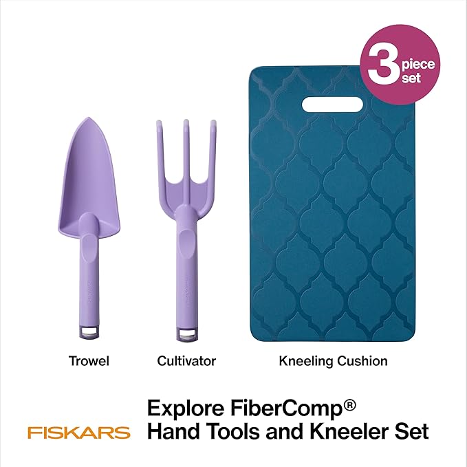 Fiskars Knee Pad, Trowel, and Cultivator Set, Explore Collection-PurrikoPets