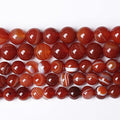 90PCS 4mm Natural Red Striped Agate Beads Round Loose Gemstone Beads for Jewelry Making DIY Bracelet Necklace 15 Inch,Energy Stone Healing Power (Red Striped Agate Beads, 4mm)