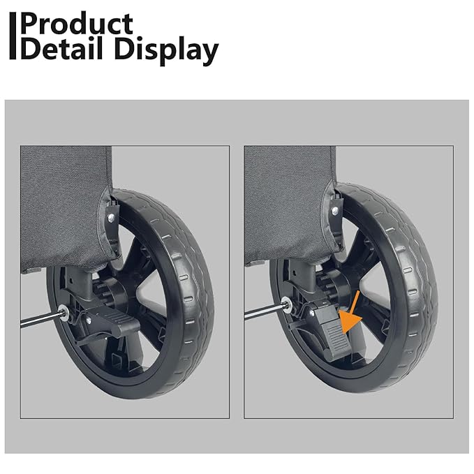 Extra Large Dog Stroller for Medium & Large Pets - Foldable Design, Adjustable Handle, Up to 130 lbs(Red)-PurrikoPets