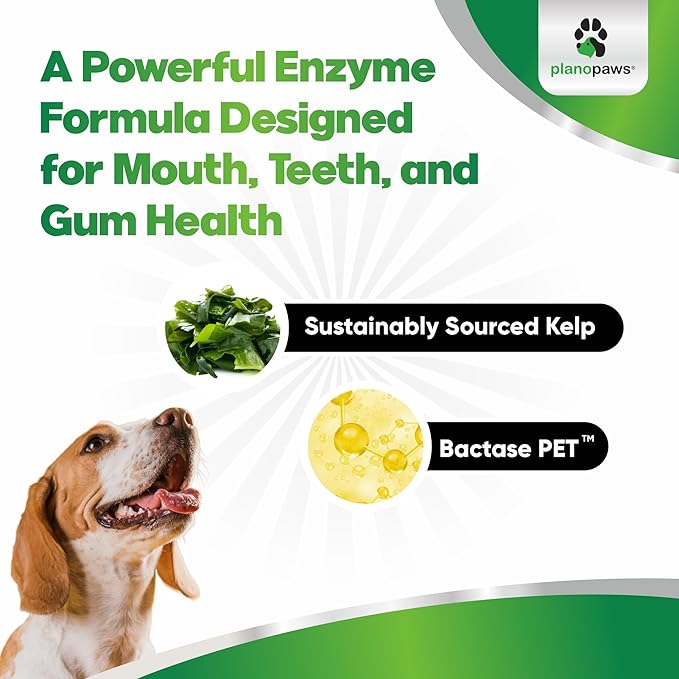 Dog Teeth Cleaning Powder - Plaque and Tartar Remover - Dental Powder with Bactase PET - Breath Freshener for Overall Dental Care - Supports Mouth, Teeth, and Gum Health for All Ages and Sizes-PurrikoPets