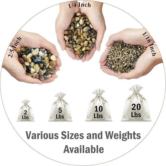 5 lbs Gravel for Fish Tank, 2/5 Inch Mixed Color River Rocks for Aquarium, Vase Fillers, Cactus Bonsai, Plant Soil Cover and Outdoor Garden Landscaping Rocks-PurrikoPets