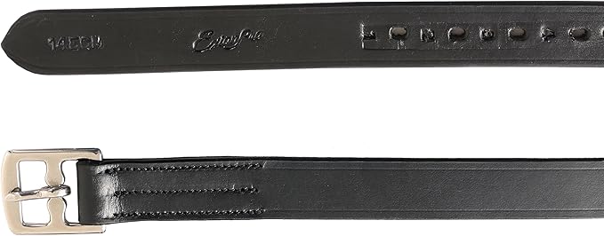 Exion Pre-Stretched Leather Stirrup Leathers for English Saddles | Premium Vegetable-Tanned Non-Stretch Stirrups for Jumping, Dressage & Schooling | 18-Hole Numbered Adjustment & SS Buckles-PurrikoPets