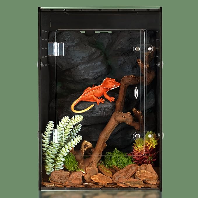 12x12x18 Reptile Enclosure – Acrylic Reptile Tank for Gecko, Snake, and Lizard – Compact PVC Terrarium for Small Pets-PurrikoPets