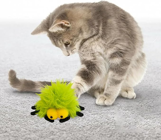 2 Pack-Spider Cat Kicker Toy with Catnip & Bell Inside, Cat Stuffed Animal Soft Cat Toys, Cute Cat Feather Toy Plush Cat Toy, Cat Nip Toys Cat Toys for Bored Cats, Interactive Cat Toys for Indoor Cats-PurrikoPets