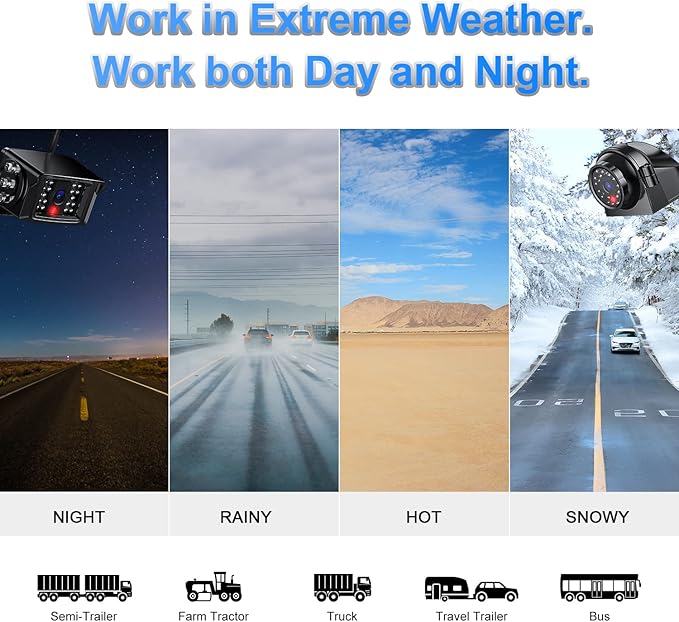 Fookoo HD 1080P 9" Wireless Backup Camera System, 9-inch Quad Split Screen Monitor w/Recording, IP69 Waterproof Side View Rear View Cameras, Digital Signal, Parking Lines for RV/Truck/Trailer (DW9T4)-PurrikoPets