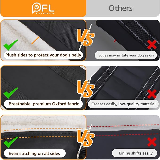 Adjustable Dog Lift Harness, Dog Sling for Large Dogs Hind Leg Support, Soft Lift Support Helps Senior, Injured, Disabled and After ACL Surgery Dogs-Black & Grey (Large)-PurrikoPets