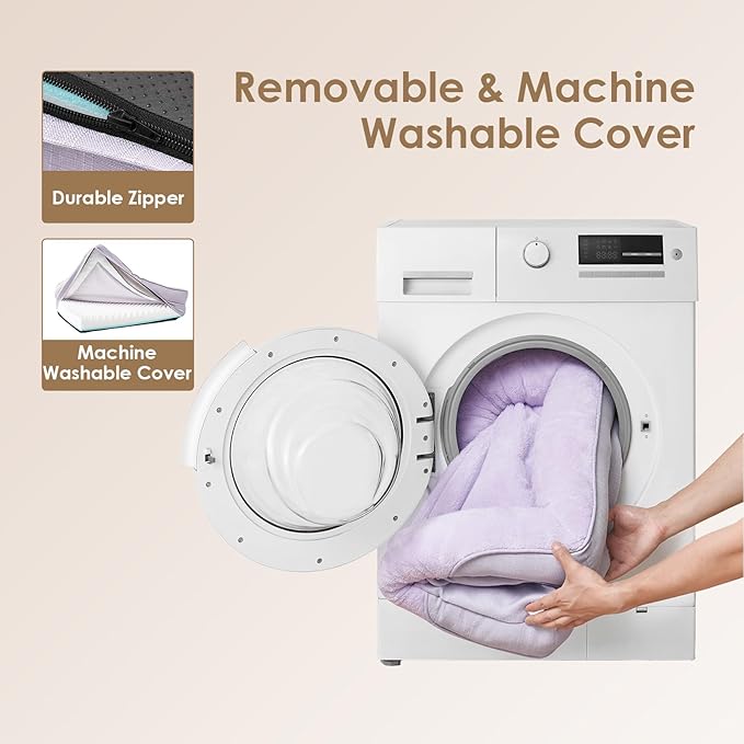 EHEYCIGA Memory Foam Dog Bed for Large Sized, Orthopedic Dog Sofa with Sides and Waterproof Liner, Washable Bolster Pet Couch with Removable Cover, 36x27x7 Inch, Purple-PurrikoPets