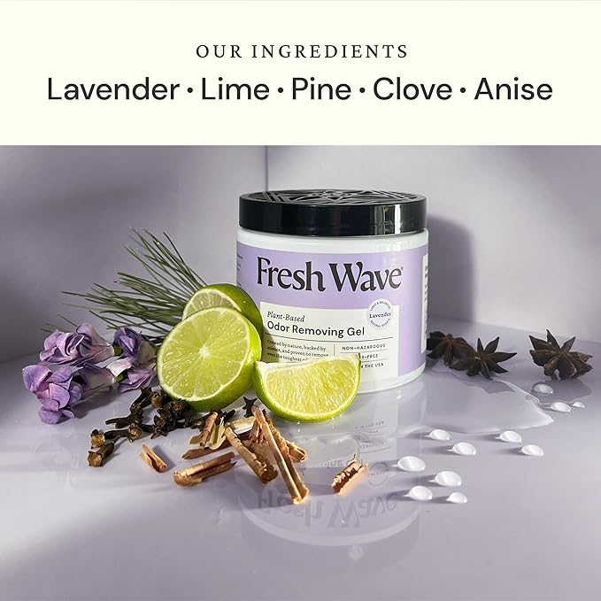 Fresh Wave Lavender Odor Removing Gel, 15 oz., Pack of 2 - Safer Odor Absorbers for Home, Natural Plant-Based Odor Eliminator, Every 15 oz. lasts 30-60 Days, For Cooking, Trash & Pets-PurrikoPets