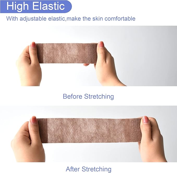 9 Pack 2" x 5 Yards Self Adhesive Bandage Wrap Self Stick Wrap for Ankle, Wrist, Finger, Sports, Breathable Cohesive Vet Tape for Pets (Brown)-PurrikoPets