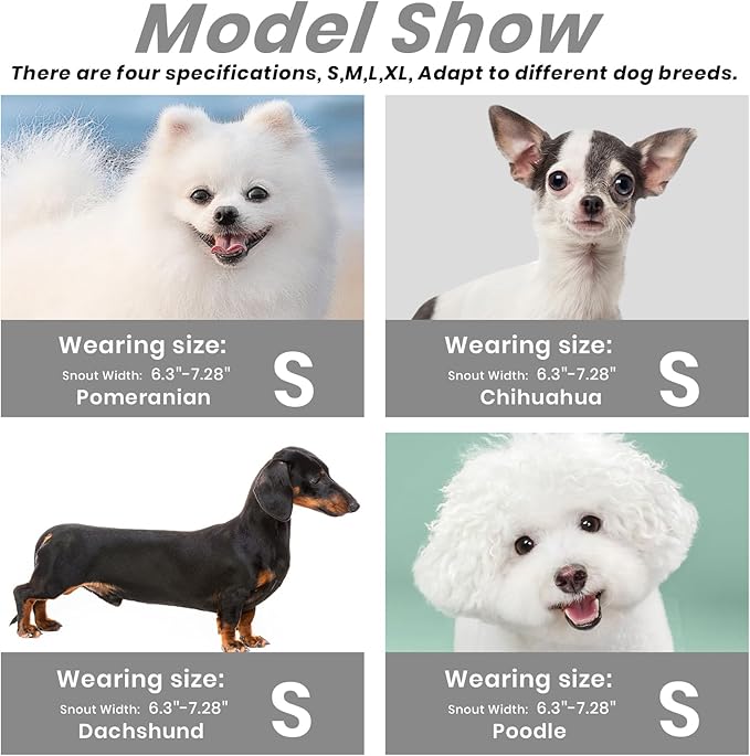 Dog Muzzle, Basket Muzzle for Small Medium Large Dogs, Anti-Biting and Chewing, Lightweight & Sturdy Cage Design, Allows Panting & Drinking, Ideal for Grooming & Training(Black Size S)-PurrikoPets