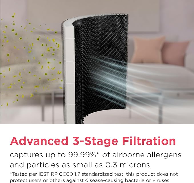 Frigidaire PureA300 HEPA Air Purifier for Small Bedrooms, Covers up to 850 Sq. Ft., 3-Stage Filtration, Energy Star Certification, Air Quality Monitoring, Smart Mode, Ultra Quiet, White-PurrikoPets