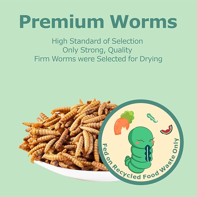 10LB Dried Black Soldier Fly Larvae, More Calcium Than Dried Mealworms, High Protein Chicken Feed, Poultry Treat-PurrikoPets