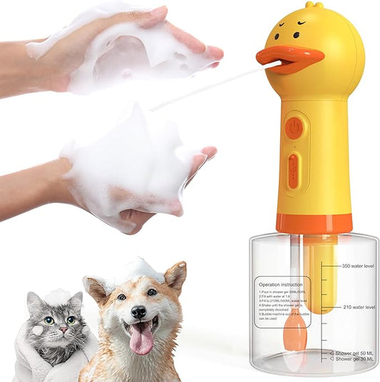 Electric Dog Shampoo Dispenser Dog Shampoo Sprayer Duck Shampoo Foamer for Pet, Foaming Soap Dispenser for Bathtub, Kitchen Sink Cleaning-PurrikoPets
