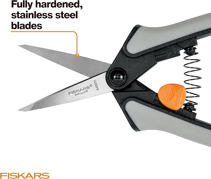 Fiskars 15pc Micro-Tip Pruning Snip Set, Precision Stainless Steel Blades, Softgrip Handles for Deadheading, Trimming & Shaping Small Plants-PurrikoPets