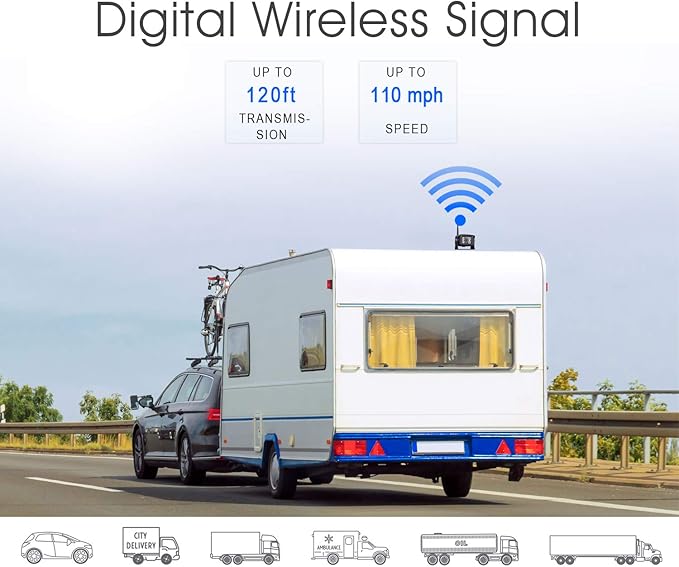 9" Wireless Backup Camera System for RV Truck Trailer Camper, 9 Inch DVR Quad Split Monitor IP69 Waterproof HD 1080P Wireless Rear Side View Cameras, Stable Signal Observation System - B904-PurrikoPets