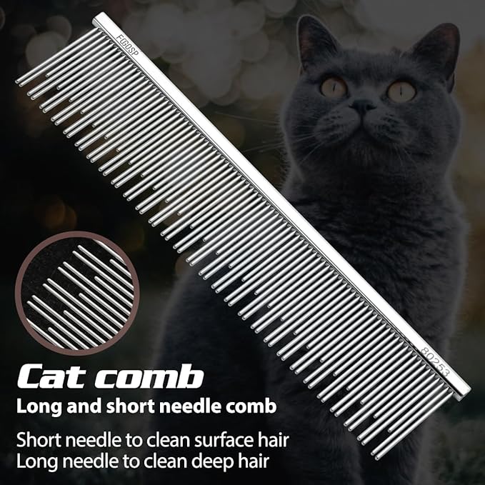 6.1" Dog Grooming Comb for Long Haired Cats & Dogs-PurrikoPets