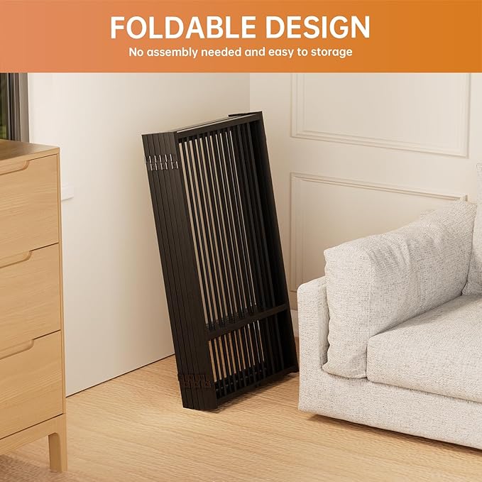 Full Metal Freestanding Dog Gate with Door, 36''Height Foldable Pet Dog Fence for Indoor & Outdoor, 6 Panels Extra Wide Free Standing TallDog Gates for Doorways,House,Stairs,Porch,Deck,Yard-PurrikoPets