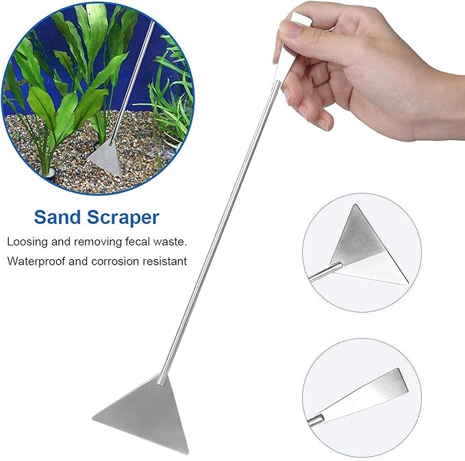 7 in 1 Aquarium Aquascaping Tools Kits,Stainless Steel Aquarium Plant Tools Tweezers Scissors Scrapers for Aquarium Tank Clean Fish Tank Aquascape Tools Sets-PurrikoPets