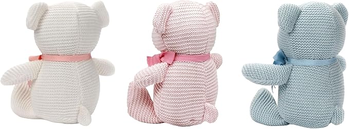 100% Organic Cotton Baby Teddy Bears Bulk for Baby Shower 6.5" (3pcs/Set)-PurrikoPets