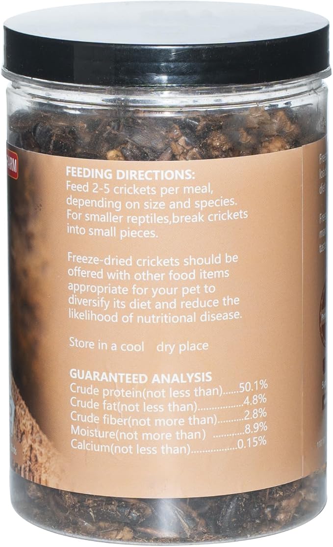 Freeze Dried Crickets – 4.5 Oz High Protein Freeze Dried Crickets, Food for Reptiles, Bearded Dragons, Lizards, Geckos, Birds, Fish,Hedgehogs, Bearded Dragon Food-PurrikoPets