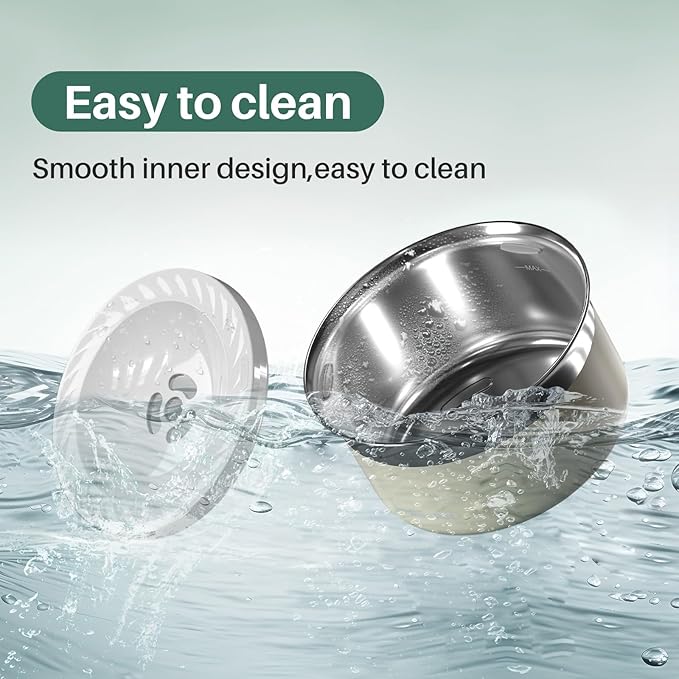 Gardner Pet Dog Bowls 1 Gallon (3.85L) Stainless Steel No Spill Water Bowl, Slow Water Feeder Metal Dog Bowls, Spill Proof Water Dispenser for Large Dogs, Promotes Healthy Hydration(White)-PurrikoPets