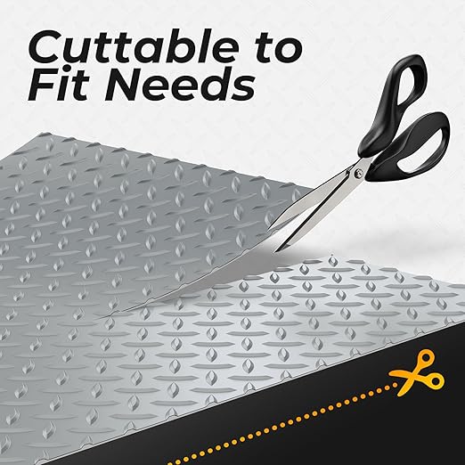 7.8 x 22 FT Garage Floor Mat, 2.8mm Thickness Diamond Plate Vinyl Garage Flooring Roll for Under Car, Large Size 172 SQFT for Large SUVs, MPV, Pickup Truck, RV-PurrikoPets