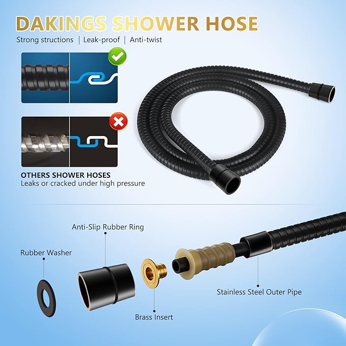 6 Spray Modes High Pressure Handheld Showerhead Set Upgraded 5 Inches Shower Head with Handheld Spray Oil Rubbed Bronze Handheld Shower Head 60 Inches Stainless Steel Hose-1-Min Install-PurrikoPets