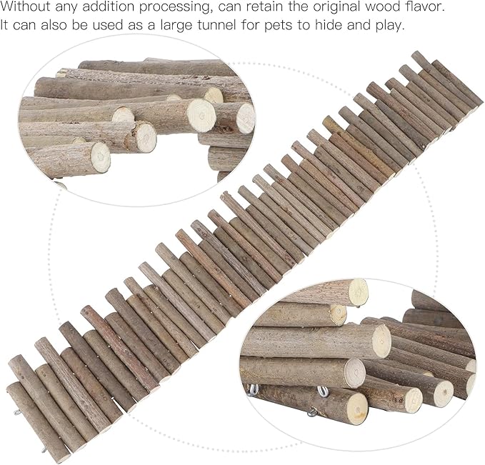 Flexible Wooden Bridge, Hamster Fence & Platforms - 23.6In Accessories-PurrikoPets