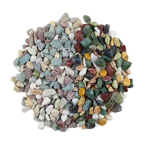 15LB Succulents Rocks for Plants Cactus Gravel Pebbles for Fish Tank 1/2 Inch Natural River Rocks for Vase, Aquarium, Landscaping,Bonsai,Terrarium Pebbles, Mixed Color-PurrikoPets