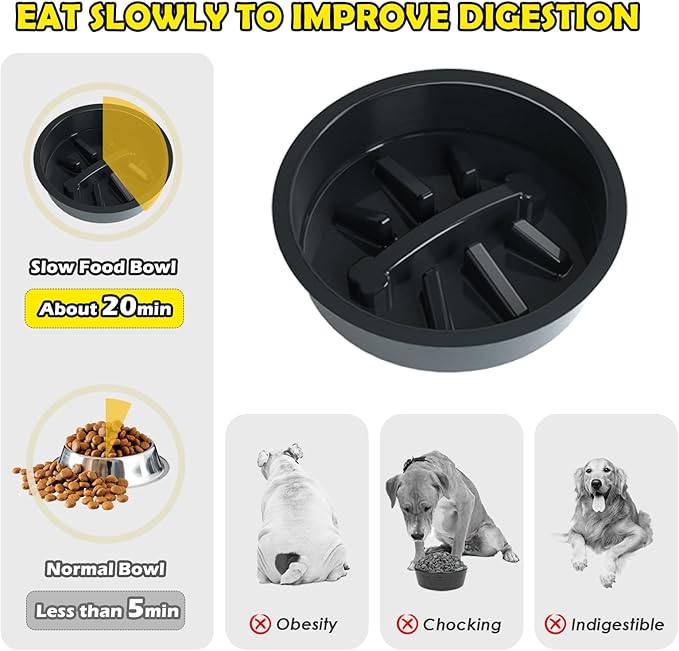 Elevated Dog Bowls, Height Adjustable Raised Dog Bowl Stand (4.5'' to 12''), Organizer Bowl Holder for Large Medium Dogs-PurrikoPets