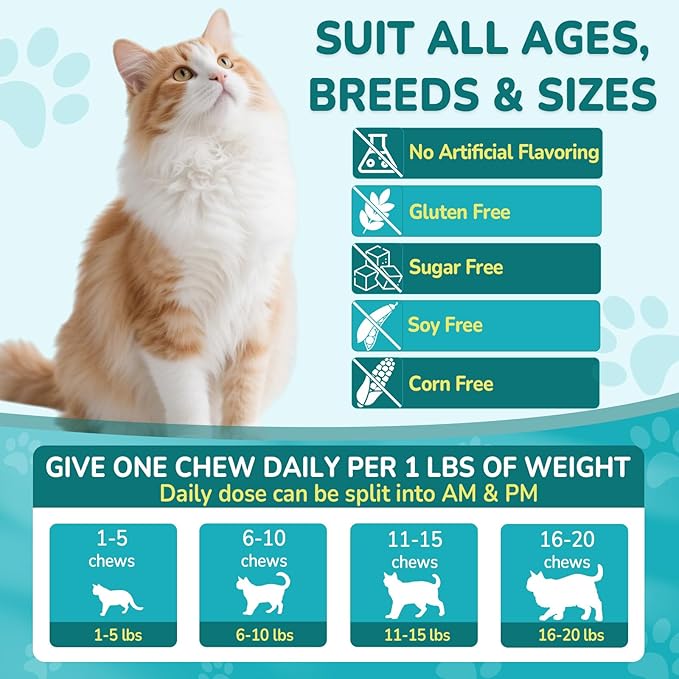 4-IN-1 Flea and Tick Prevention for Cats, 500 Crunchy & Creamy Chews, Cat Flea Treatment, Natural Oral Flea Treatment for Cats, Daily Support for Flea, Immune, Skin & Coat, Gut, Chicken Flavor-PurrikoPets