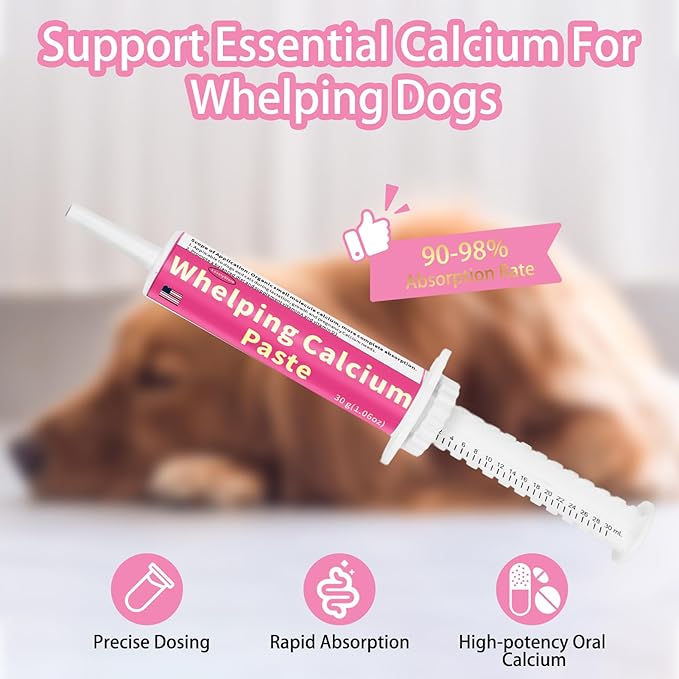 4 in 1 Whelping Kit for Dogs - Whelping Calcium Paste, Probiotic Paste, Fading Puppy Support & Puppy Milk Replacer - Essential Dog Whelping Supplies for Safe Delivery, Strong Puppies & Nursing Support-PurrikoPets