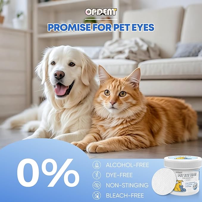 150Pcs Eyes Wipes for Dogs - Tear Stain Remover for Dogs - Dog Eye Cleaner, Eye Debris, Discharge, Mucus Secretions - Eye Wipes for Dogs & cat Eye Wipes - 3.2 inches-PurrikoPets