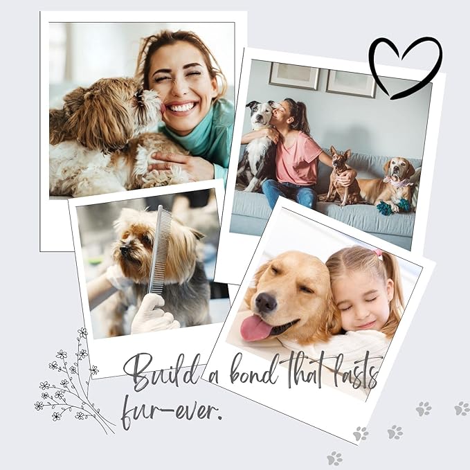 Flexzion Grooming Comb for Dogs – Stainless Steel Professional Cat Comb and Animal Tool for Removing Tangles and Knots on Medium Pets with Smooth Needle Teeth – 45mm, 1 Large-PurrikoPets