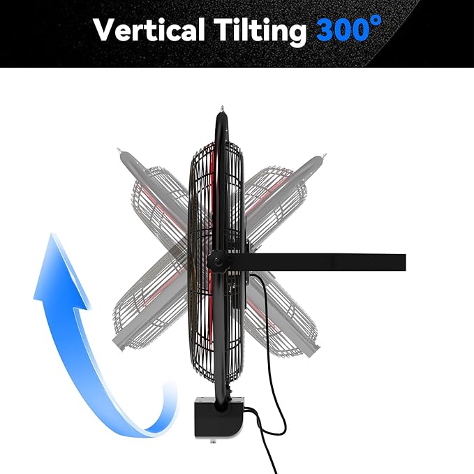 20 IN 5500 CFM Remote Control Wall Mount Fan, 3 Speed High Velocity Wall Fan with Timer, Oscillation & Tilting, Air Circulator for Garage, Commercial, Greenhouse, Warehouse & Gazebo Use, UL Listed-PurrikoPets