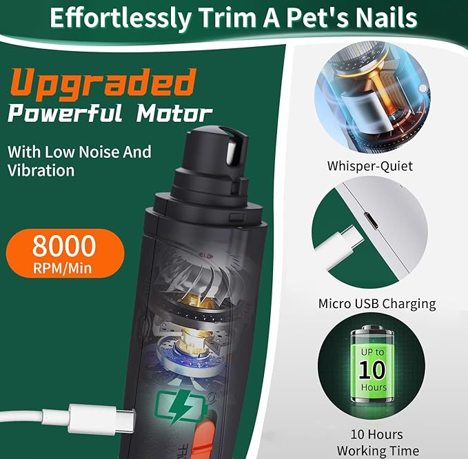 2-in-1 Dog Nail Clippers & Cat Nail Clippers Trimmers for Large Medium Small Dogs Cats Claw Trimmer Quick Sensor and Safety Guard USB Rechargeable with 2 LED Lights Dogs Nail Trimmer-PurrikoPets